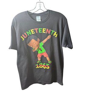 Juneteenth 1865 Dab T-Shirt Medium Black Cotton Blend